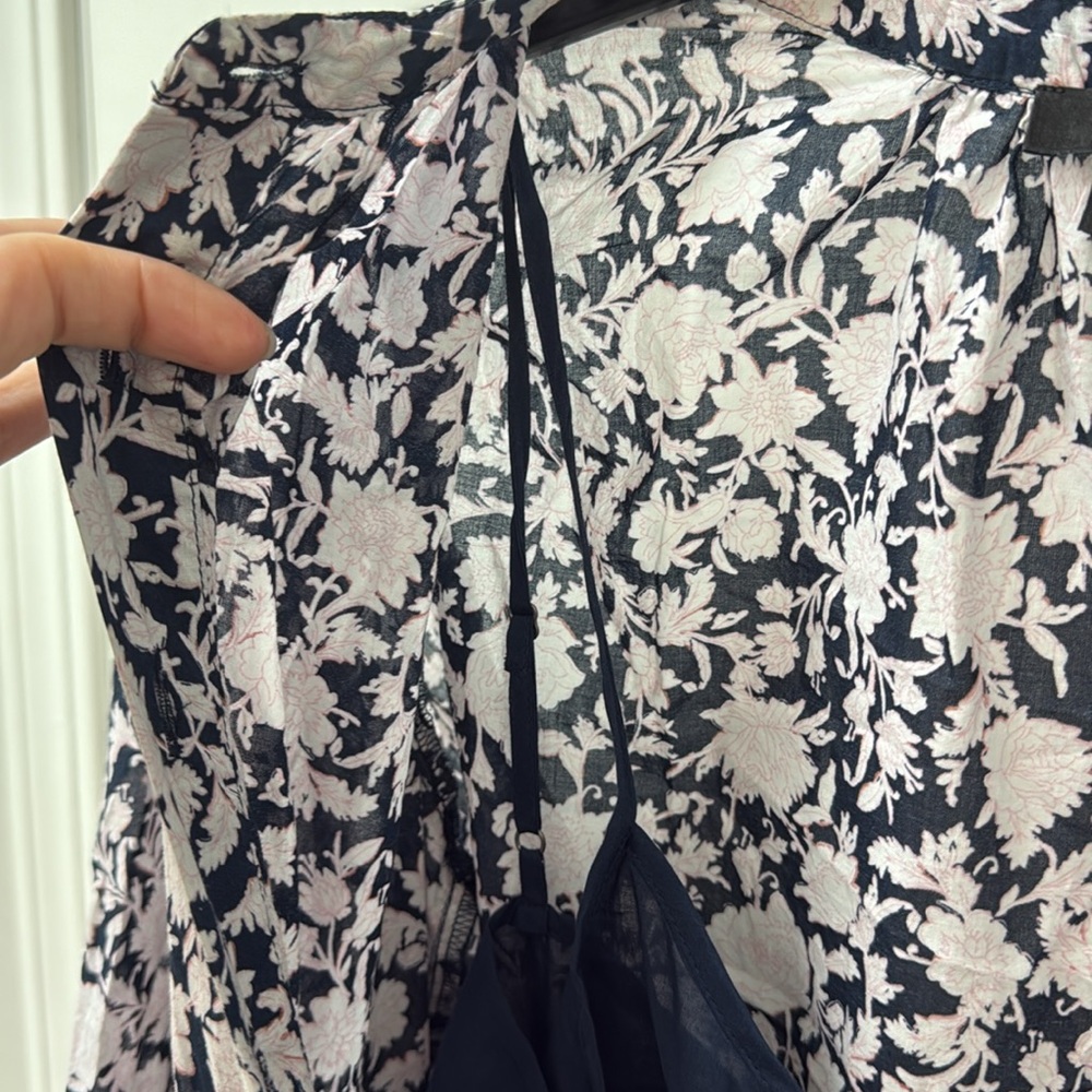 J Crew Tie Waist Cotton Voile MIDI Dress in Rose Vines Sz 4! - Picture 5 of 12